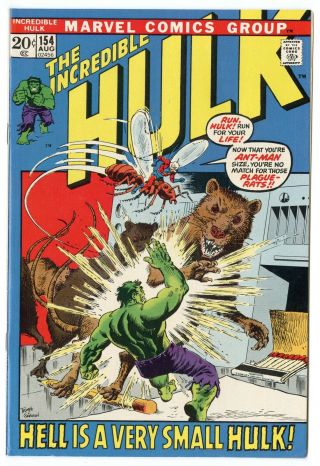 Hulk 154 Nm - 9.  2 White Pages Ant - Man X - Over Marvel 1972