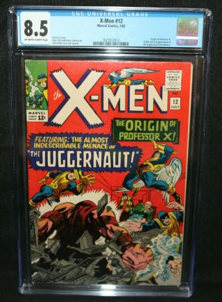 X - Men 12 - Origin Of Professor X - Origin & 1st App Juggernaut - Cgc 8.  5 - 1965