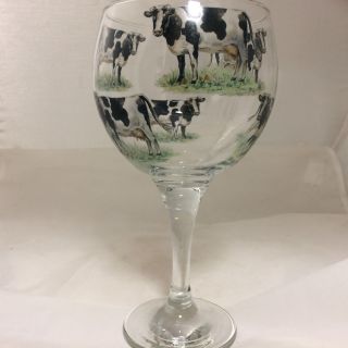 Black Cows Designs On Large Gin Glass