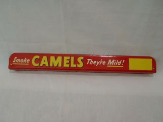 Vintage Smoke Camels Cigarettes Metal Stand - Up Counter Advertising Display Sign