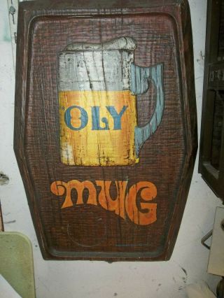 Vintage Olympia Brewing Beer On Tap Sign Tavern Pub Bar Mug Oly