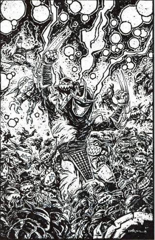 Tmnt Cover Art And Process Art - Shredder In Hell - Kevin Eastman,  2019