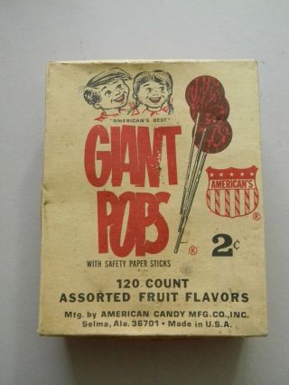 Vintage Giant Pops Suckers Cardboard Box - Empty -