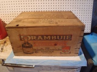 Vintage Wood Drambuie Liqueur Distillery Crate Box W/lid Pennsylvania