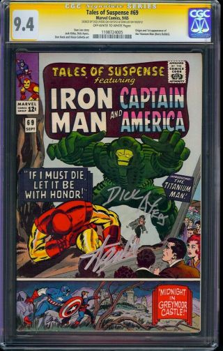 Tales Of Suspense 69 Cgc 9.  4 Signed By Stan Lee & Dick Ayers 1st Titanium Man