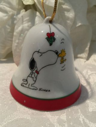 Vintage Snoopy Woodstock Peanuts Bell Christmas Ornament Rare Japan