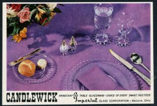 1956 Imperial Glass Candlewick Plate Goblet Salt Pepper Shaker Vintage Print Ad