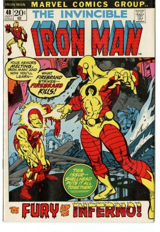 Iron Man 48 Nm - 9.  2 Ow/white Pages Vs.  Firebrand Marvel 1972