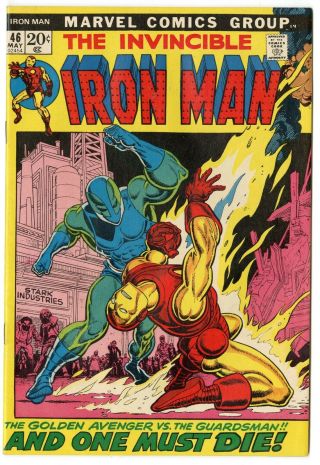 Iron Man 46 Vf/nm 9.  0 Ow/white Pages Guardsman Marvel 1972