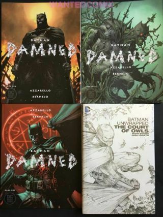 Batman Damned 1 2 3 Full Set Uncensored Variant Cover & Court Of Owls Hc 1