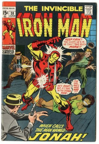 Iron Man 38 Vf/nm 9.  0 Ow/white Pages Vs.  Jonah Marvel 1971