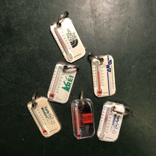 6 Vintage Thermometer Keychain,  Sun Co. ,  Inc.  Early Winters The North Face Rei