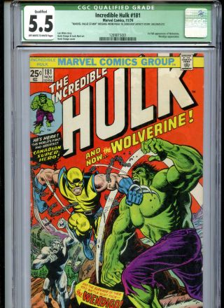 The Incredible Hulk 181 Cgc 5.  5 1st Full Appearance Of Wolverine
