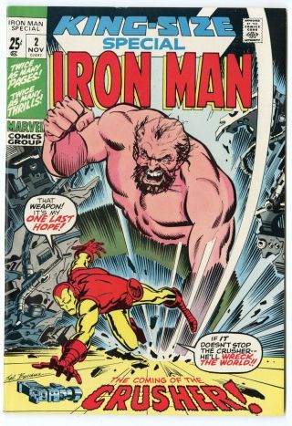 Iron Man Annual 2 Nm 9.  4 White Pages The Crusher Marvel 1971