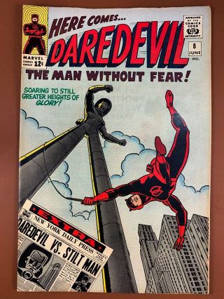Daredevil 8 Marvel Comics 1st Appearance Of Stilt Man Silver Age