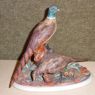 Vintage Mike Ceramic Molds Statue - Pheasant Family