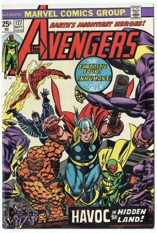 Avengers 127 Nm 9.  4 Ow/white Pages Fantastic Four Marvel 1974