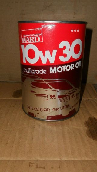 Vintage Montgomery Wards Motor Oil Quart Oil Can Graphics