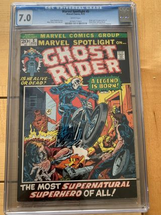 Marvel Spotlight 5 1st Ghost Rider Cgc 7.  0 White Pages