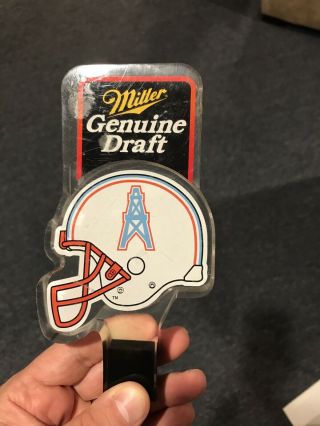 Miller Draft Houston Oilers Lucite Acrylic Tap Handle Vintage Beer Mgd