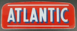 Vintage Atlantic Gas Glass Panel Sign For Gas Pump Apprx 4.  5 " X 11 3/4 "