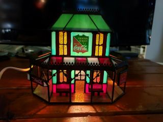 Coca Cola Franklin Stained Glass Victorian Hotel House 1997 8