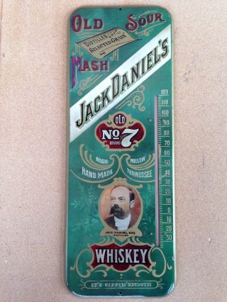 Vintage Jack Daniels Sour Mash Whiskey Large Thermometer Sign