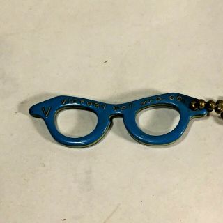 Vtg Mcm Plastic Victory Optical Mfg.  Co.  Key Chain Fob Mini Cat Eye Glasses