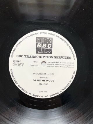 DEPECHE MODE In Concert 1984 BBC Transcription Disc 12 
