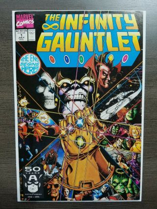 Infinity Gauntlet 1 1991 Near - 9.  2 Thanos,  Marvel,  Avengers