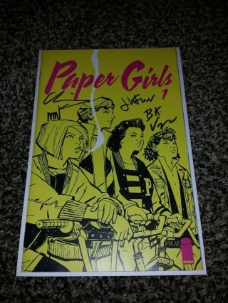 Paper Girls 1 Image Comics 1st Print Signed Brian K Vaughan Amazon Option Chu