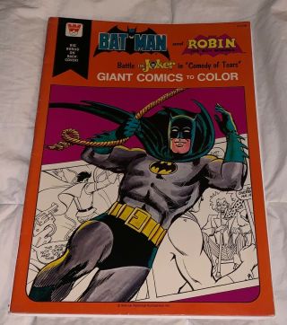 Dc Whitman Batman And Robin Giant Comics To Color 1975 Uncolored Joker