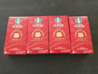 48 Starbucks Via Instant Christmas Blend Vintage Rare Aged Sumatra Coffee 2018