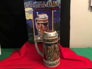 The Call Of The Wild Budwiser Mountain Lion Stein 1998 Limited Edition Germany