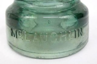 Vintage McLAUGHLIN 20 Pale Green Glass Insulator 4