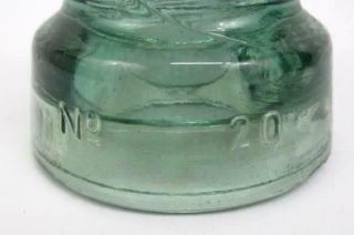 Vintage McLAUGHLIN 20 Pale Green Glass Insulator 5