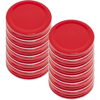 Red Mason Jar Lids Set Of 12 Small Mouth Silicone Leak Proof Seal Lids For Jars