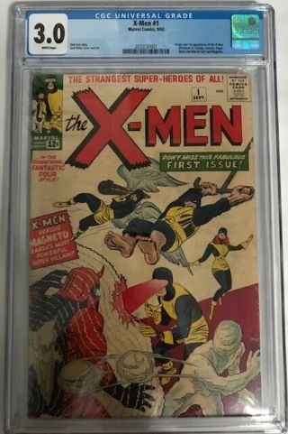 Uncanny X - Men 1 CGC 3.  0 WHITE Pages 1963 1st Series 5