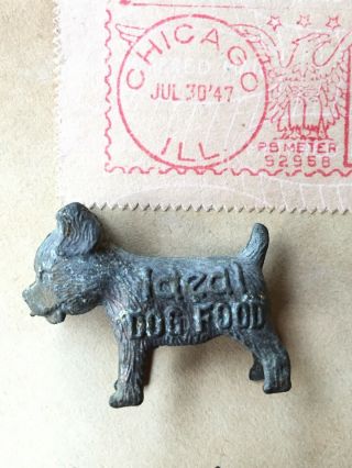 Vintage 1947 Ideal Dog Food Guide History Of Breeds Book Good Luck Metal Charm 3