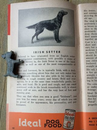 Vintage 1947 Ideal Dog Food Guide History Of Breeds Book Good Luck Metal Charm 7