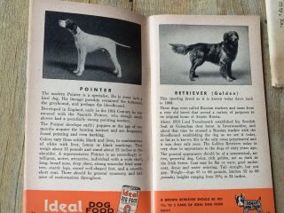 Vintage 1947 Ideal Dog Food Guide History Of Breeds Book Good Luck Metal Charm 8