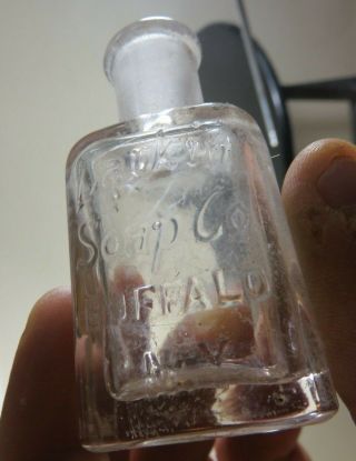 Tiny Antique Larkin Soap Co Buffalo Ny Embossed Applied Top Bottle
