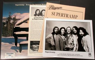 Supertramp Even In The Quietest Moments.  1977 White Label Promo Lp,  Press Kit
