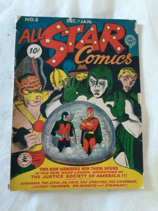 All Star Comics 8 First Appearance Of Wonder Woman Ungraded Unrestored