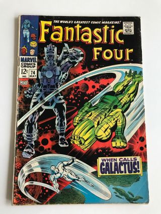 Fantastic Four 74 (1968) Vg - 3.  5 When Galactus Calls Silver Age