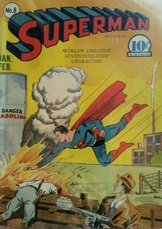 Superman 8 Cgc 4.  5 White Pages Iconic Cover