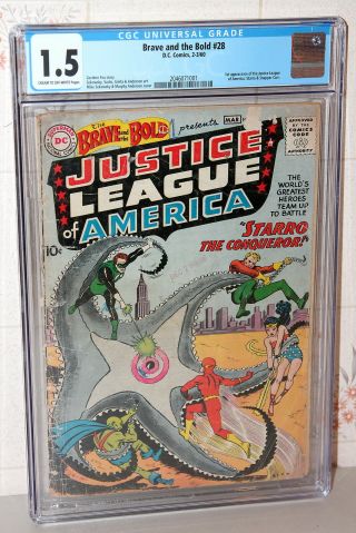 Brave And The Bold 28 Silver Age 1st App.  Justice League Dc Comic 1960 Cgc 1.  5
