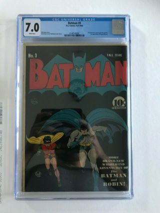 Batman 3 CGC 7.  0 WHITE PAGES 1st Catwoman in costume KEY ISSUE L@@K 4