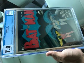 Batman 3 CGC 7.  0 WHITE PAGES 1st Catwoman in costume KEY ISSUE L@@K 7