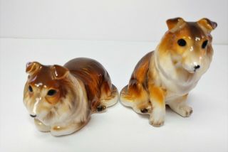 Gift Vintage Collie Salt & Pepper Shakers Figurines,  Napcoware,  Ex Cond,  Fast Sh